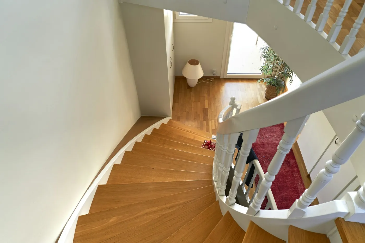 A bright staircase inside a family home